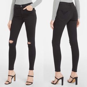 Express black mid-rise skinny jeans